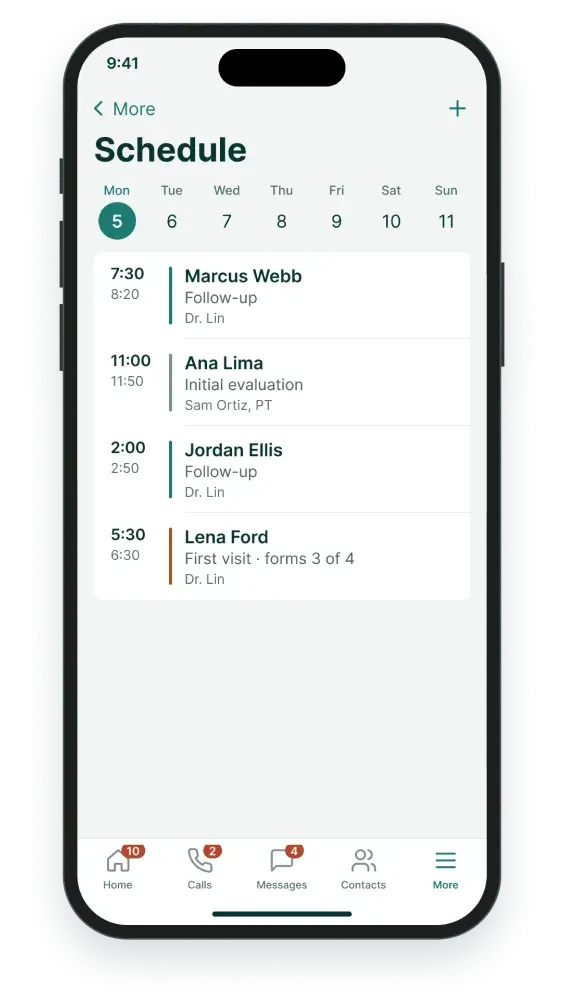 Thursday’s schedule with the 7:30 am visit booked
