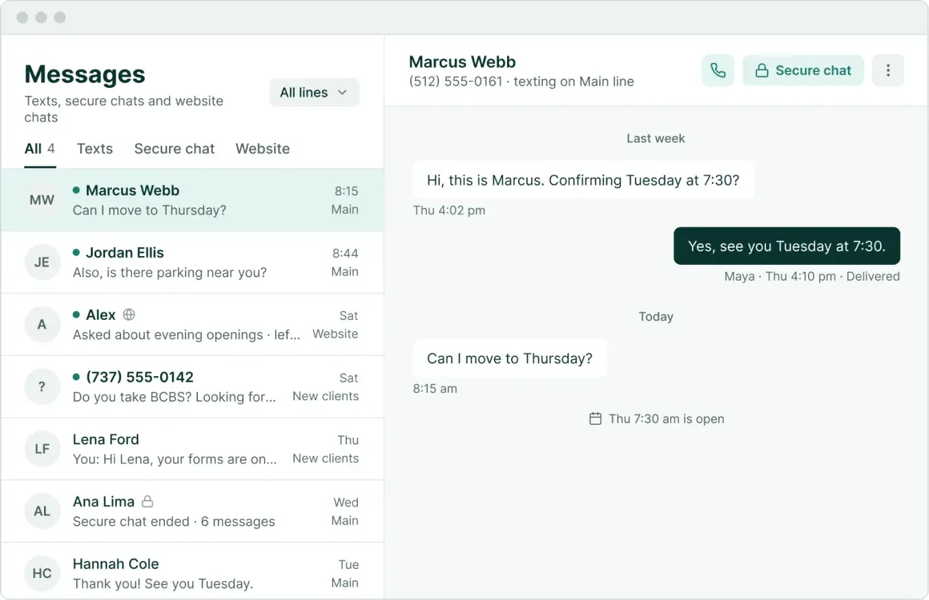 Soli on the desktop: a clinic’s week of appointments and reminders